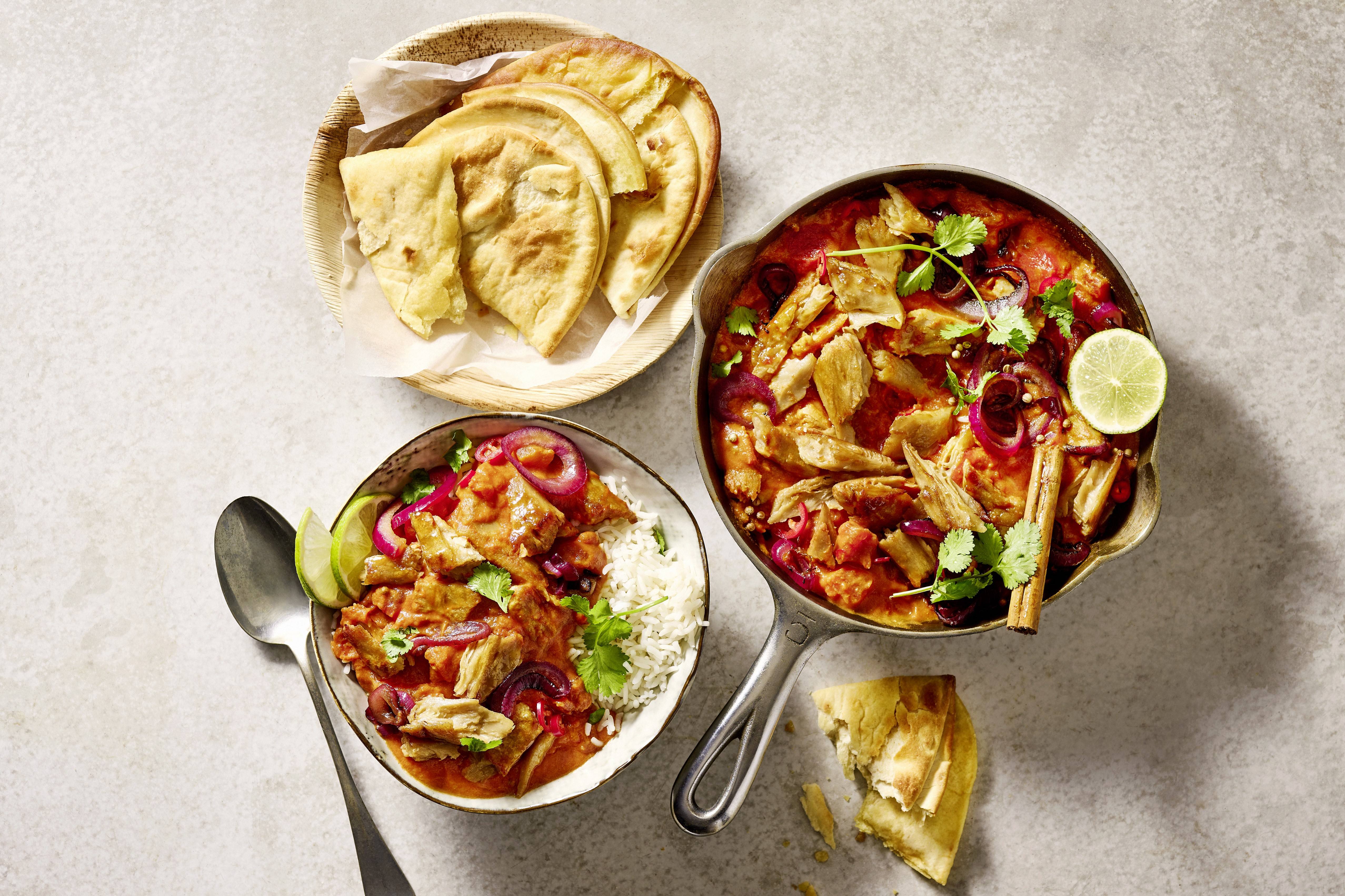 Curry met vega Kipstuckjes